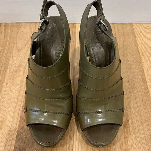 Tod’s Green Patent Leather Heels size 7.5 - Picture 2 of 9